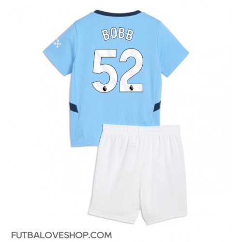 Dres Manchester City Oscar Bobb #52 Domáci pre deti 2024-25 Krátky Rukáv (+ trenírky)